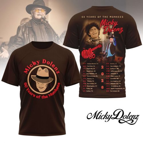 Premium Mickey Dolenz 60 Years of The Monkees 2026 Tour 3D Shirt HI