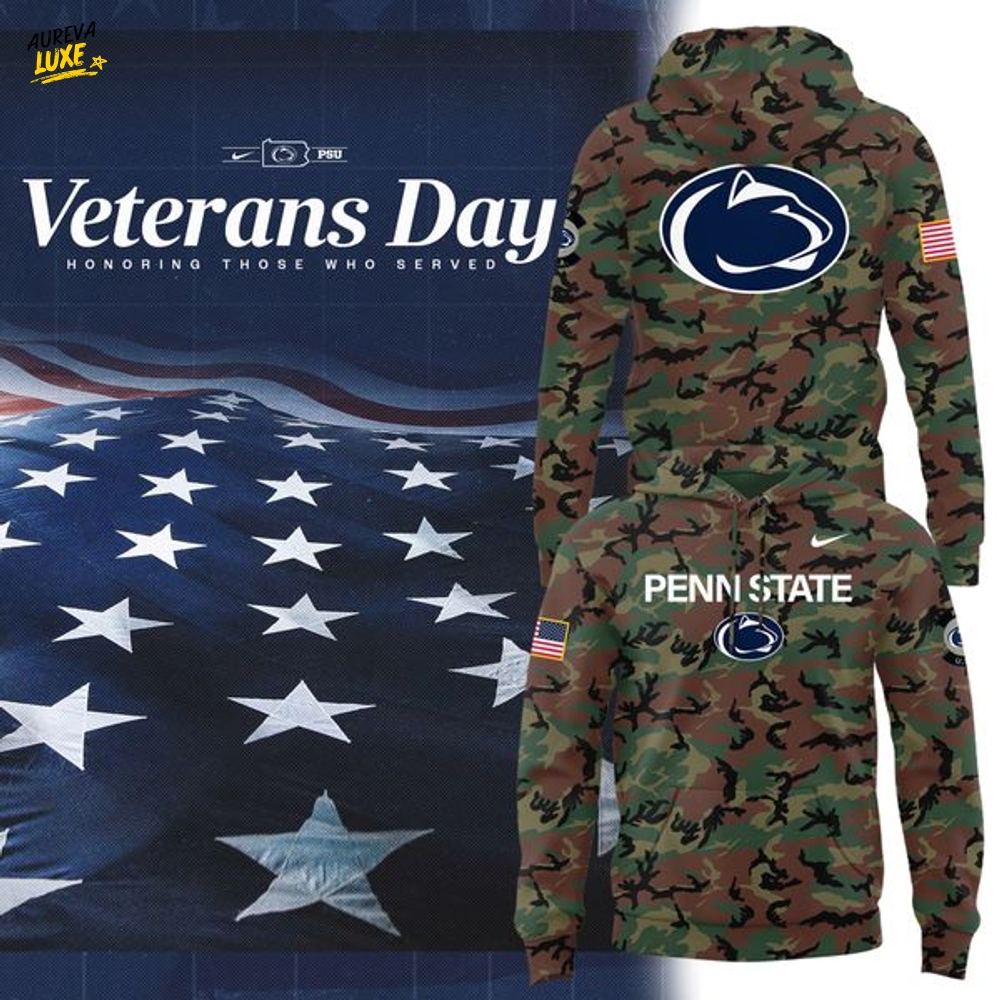 2025 Penn State Nittany Lions Military Appreciation Hoodie - Camo 2025 Penn State Nittany Lions Military Appreciation Hoodie - Camo