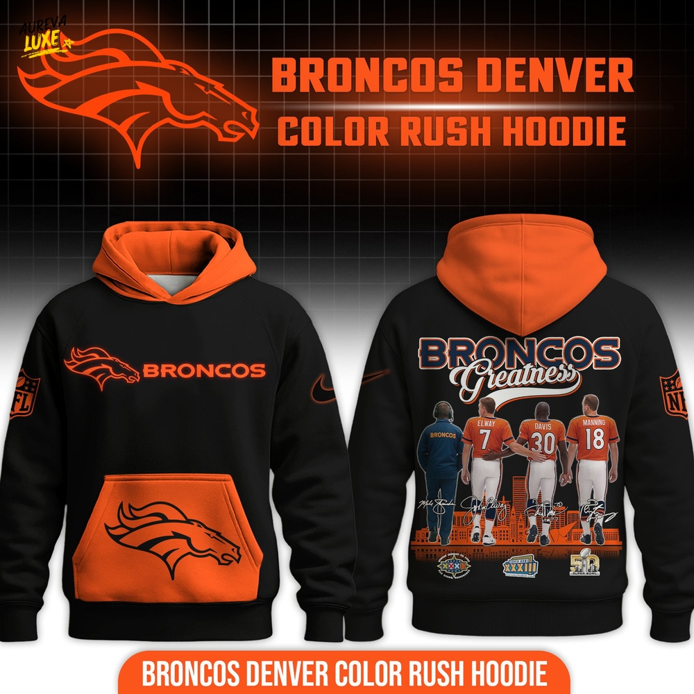 Broncos Denver Color Rush Hoodie - Black Broncos Denver Color Rush Hoodie - Black