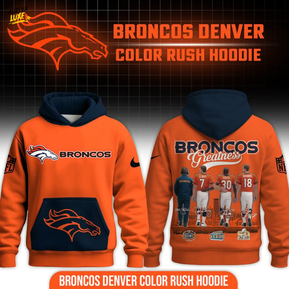 Broncos Denver Color Rush Hoodie - Orange Broncos Denver Color Rush Hoodie - Orange