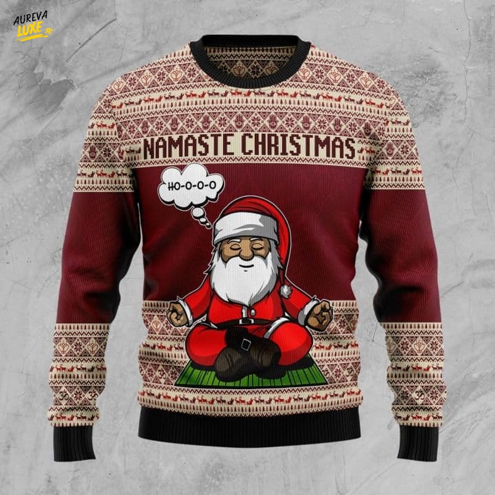 Yoga Santa Clause Ugly Christmas Sweater Yoga Santa Clause Ugly Christmas Sweater