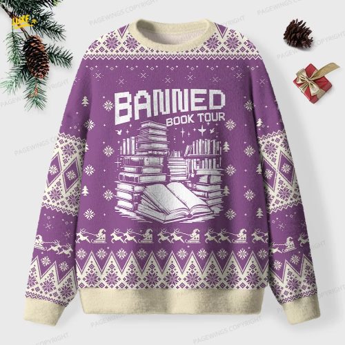 Banned Book Tour Unisex Ugly Knit Christmas Sweater