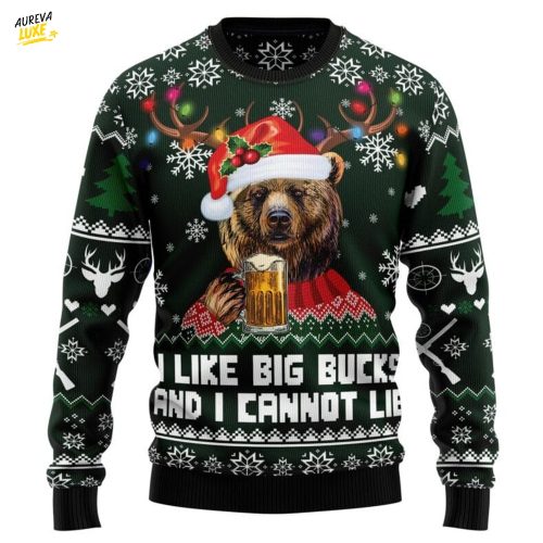 Bear Hunting and Beer Ugly Christmas Sweater