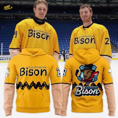 Bloomington Bison 2025 Peanuts-themed Teddy Bear Toss Hoodie