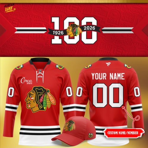 Chicago Blackhawks Centennial Anniversary Home Jersey