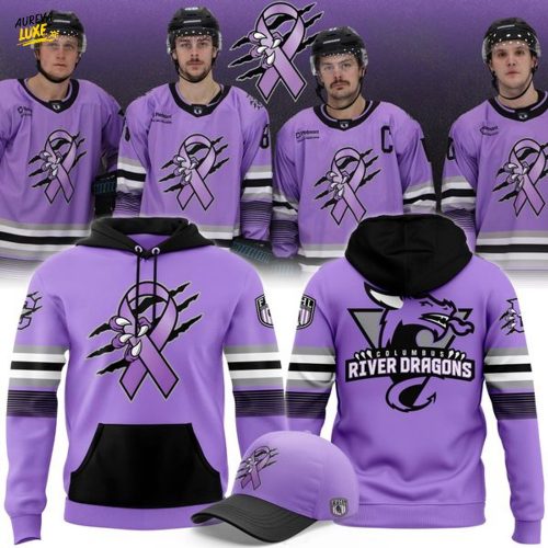 Columbus River Dragons 2025 Hockey Fights Cancer Hoodie