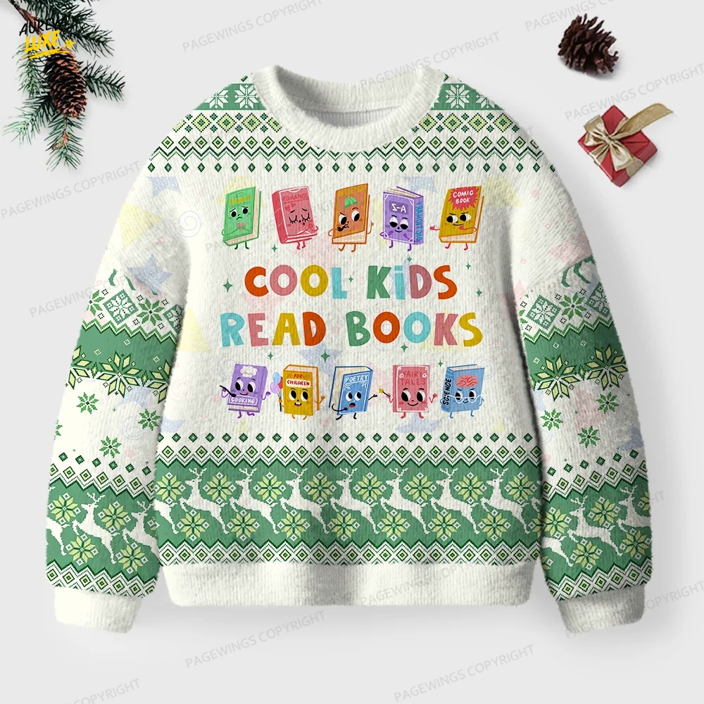 Cool Kids Read Books Unisex Ugly Knit Christmas Sweater Cool Kids Read Books Unisex Ugly Knit Christmas Sweater