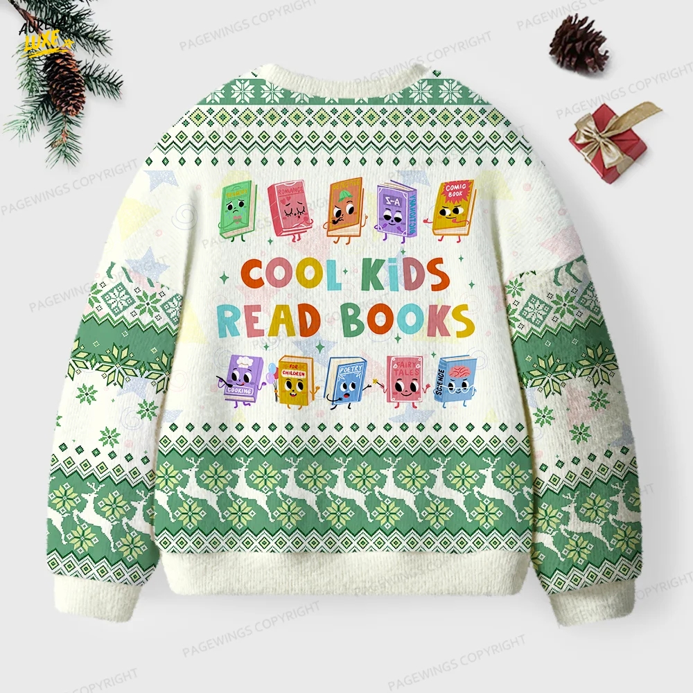 Cool Kids Read Books Unisex Ugly Knit Christmas Sweater Cool Kids Read Books Unisex Ugly Knit Christmas Sweater