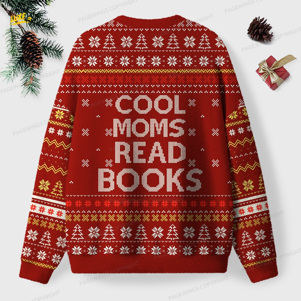 Cool Moms Read Books Unisex Ugly Knit Christmas Sweater Cool Moms Read Books Unisex Ugly Knit Christmas Sweater