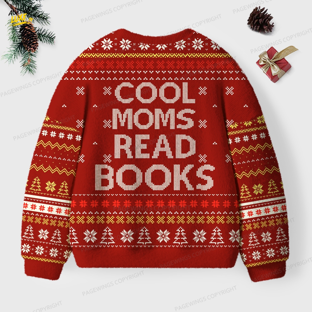 Cool Moms Read Books Unisex Ugly Knit Christmas Sweater Cool Moms Read Books Unisex Ugly Knit Christmas Sweater