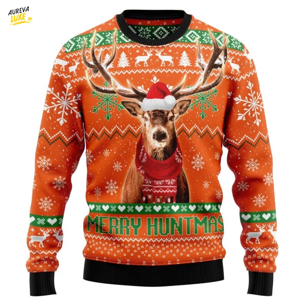 Deer Merry Huntmas Ugly Christmas Sweater Deer Merry Huntmas Ugly Christmas Sweater
