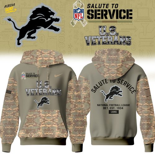 Detroit Lions NFL Thank You For Your Service U.S VETERANS – Hoodie