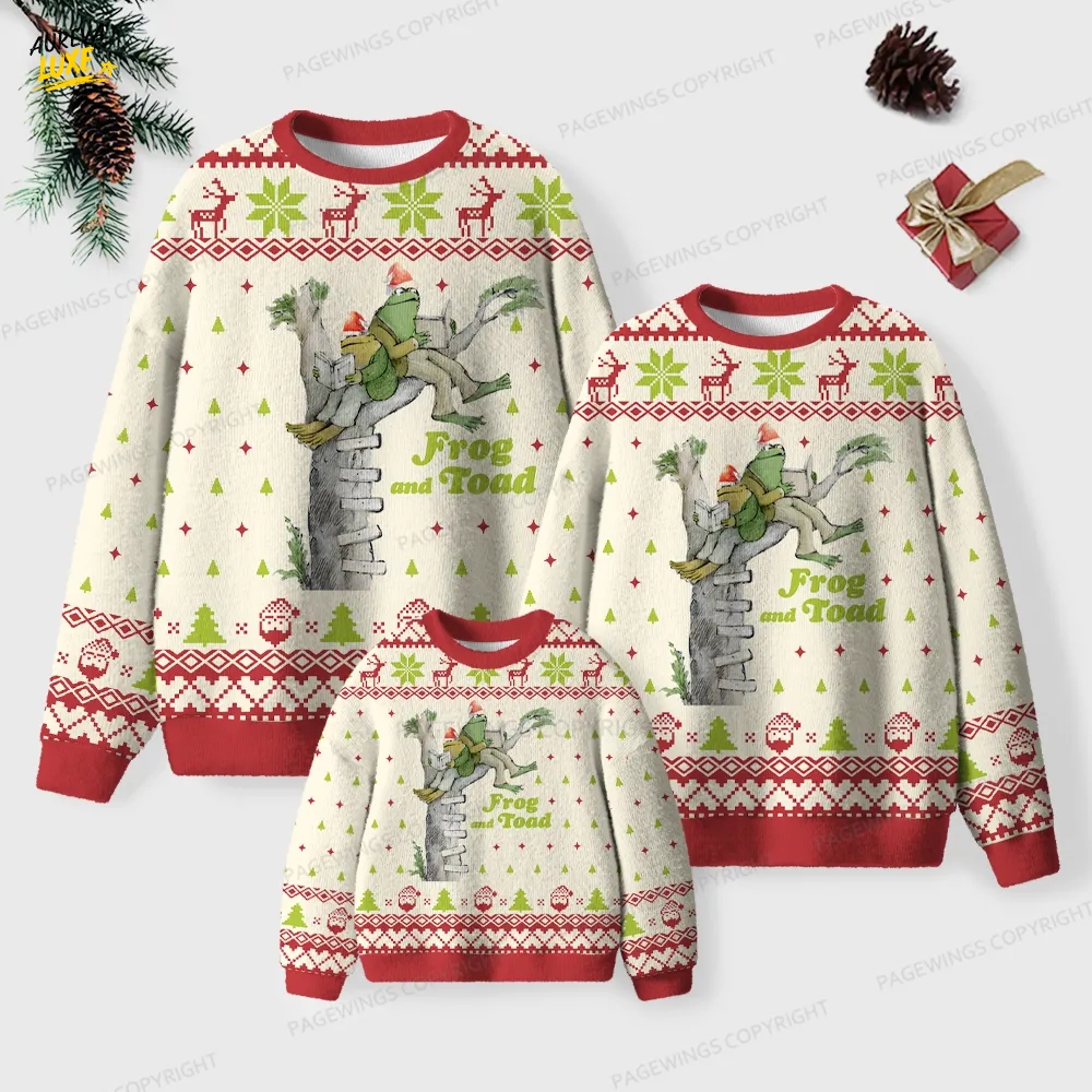 Frog And Toad Unisex Ugly Knit Christmas Sweater Frog And Toad Unisex Ugly Knit Christmas Sweater