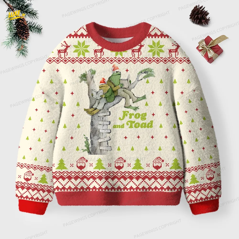 Frog And Toad Unisex Ugly Knit Christmas Sweater Frog And Toad Unisex Ugly Knit Christmas Sweater