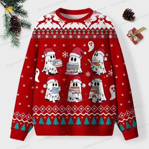 Ghost Reading Unisex Ugly Knit Christmas Sweater