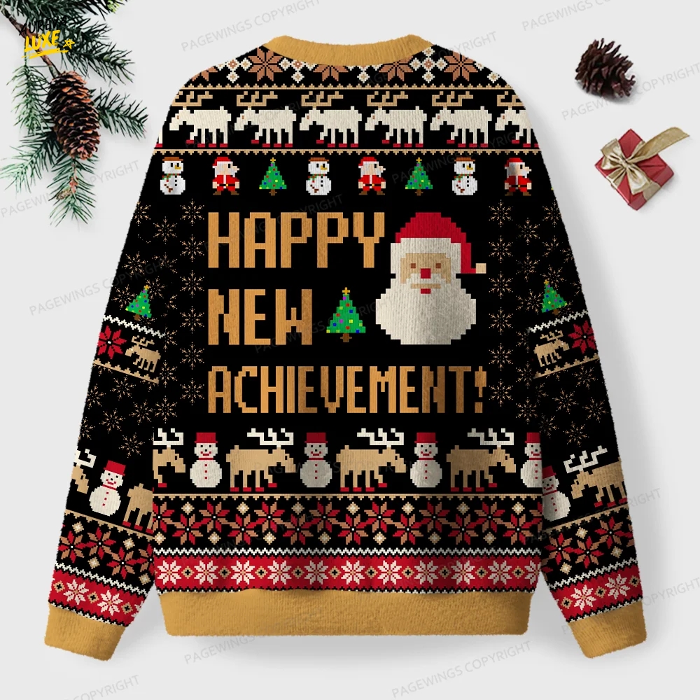 Happy New Achievement Unisex Ugly Knit Christmas Sweater Happy New Achievement Unisex Ugly Knit Christmas Sweater