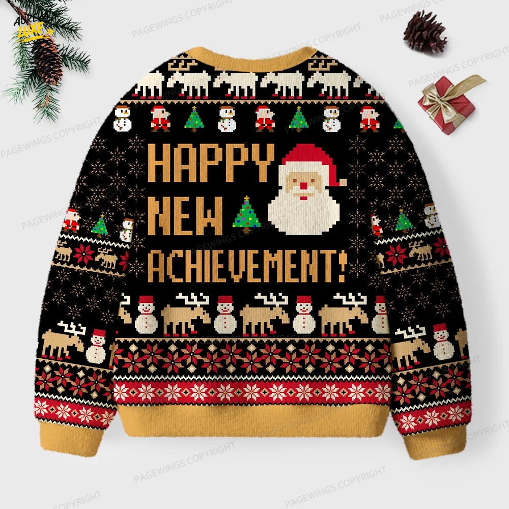Happy New Achievement Unisex Ugly Knit Christmas Sweater Happy New Achievement Unisex Ugly Knit Christmas Sweater