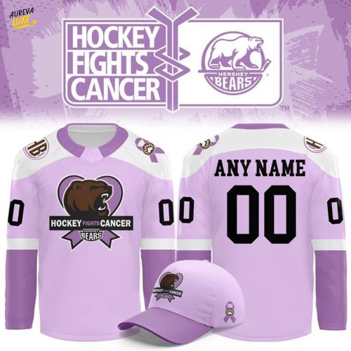 Hershey Bears 2025 Hockey Fights Cancer Jersey