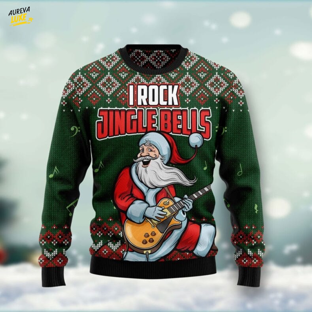 I rock Jingle Bells Ugly Christmas Sweater I rock Jingle Bells Ugly Christmas Sweater