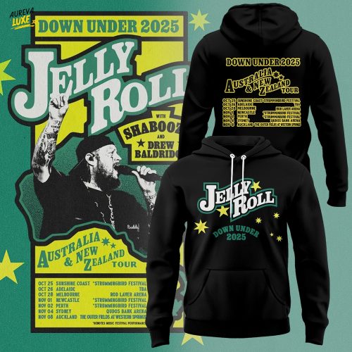 Jelly Roll Down under tour 2025 Limited Edition 3D Hoodie