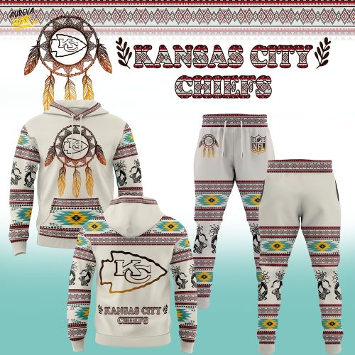 Kansas City Chiefs Native American Heritage Month 2025 Beige Hoodie