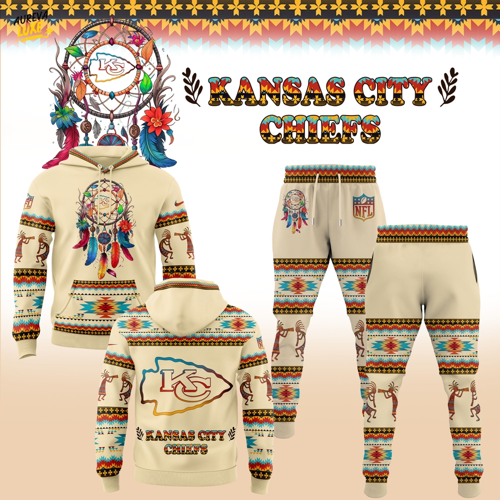 Kansas City Chiefs Native American Heritage Month 2025 Sand Beige Hoodie Kansas City Chiefs Native American Heritage Month 2025 Sand Beige Hoodie