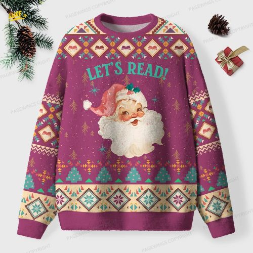 Let’s Read Unisex Ugly Knit Christmas Sweater