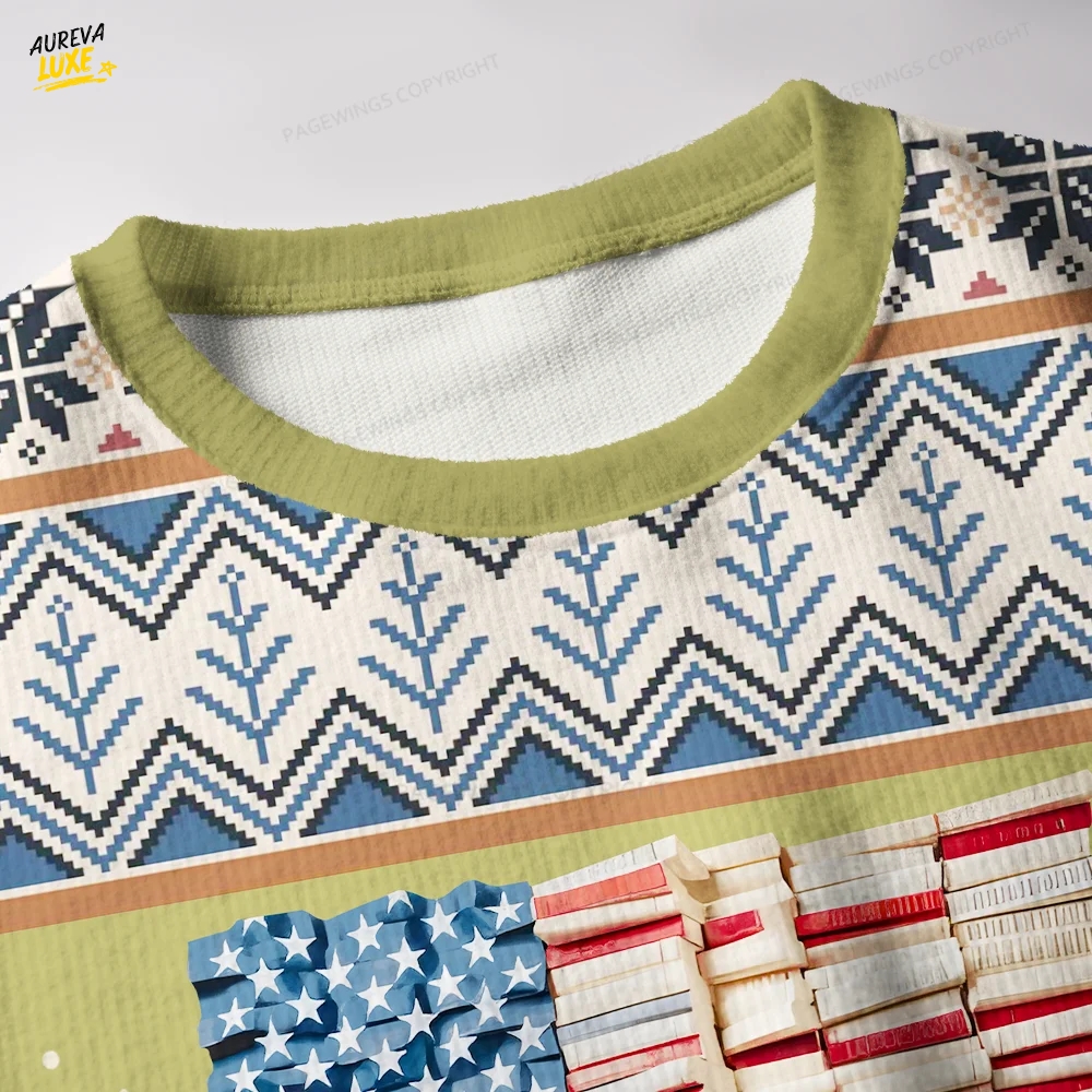 Liberty And Literature For All Unisex Ugly Knit Christmas Sweater Liberty And Literature For All Unisex Ugly Knit Christmas Sweater