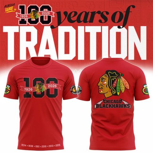 Limited Chicago Blackhawks Centennial Anniversary T-shirt