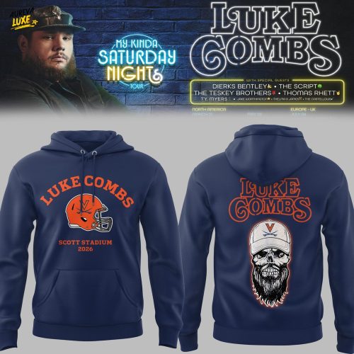 Limited Edition Virginia Cavaliers Football x L.Combs My Kinda Saturday Night Navy Hoodie