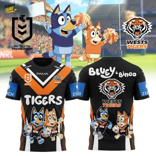 Limited Edition Wests Tigers Bluey and Bingo Shirt