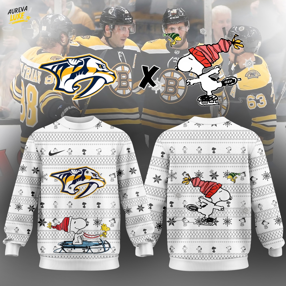 Nashville Predators x Snoopy Winter Collection Christmas Sweater Nashville Predators x Snoopy Winter Collection Christmas Sweater