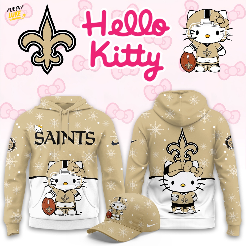 New Orleans Saints Hello Kitty Limited Hoodie New Orleans Saints Hello Kitty Limited Hoodie