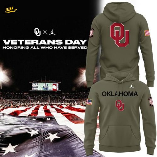 Oklahoma Sooners 2025 Military Appreciation Football Hoodie