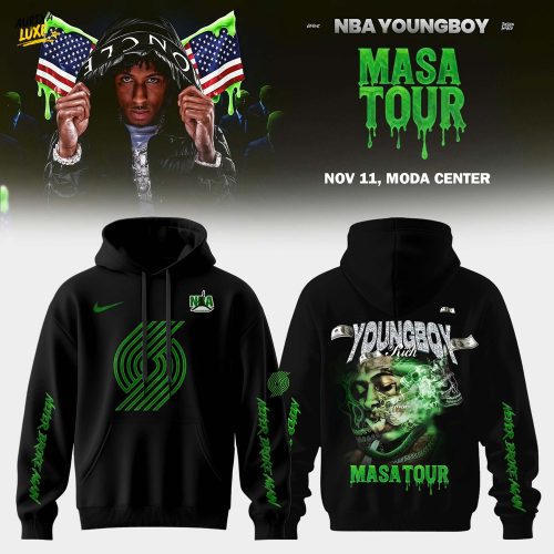 Portland Trail Blazers X NBA Young Boy: MASA Tour Merch Hoodie