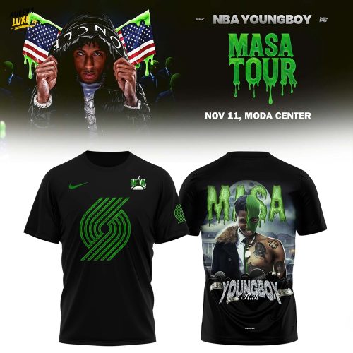 Portland Trail Blazers X NBA Young Boy: MASA Tour Merch Tshirt