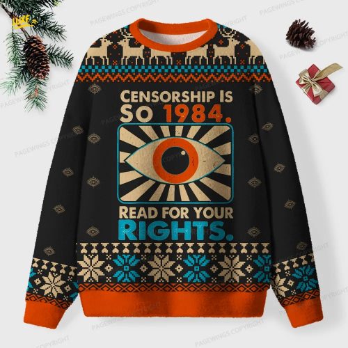 Read For Your Rights Unisex Ugly Knit Christmas Sweater