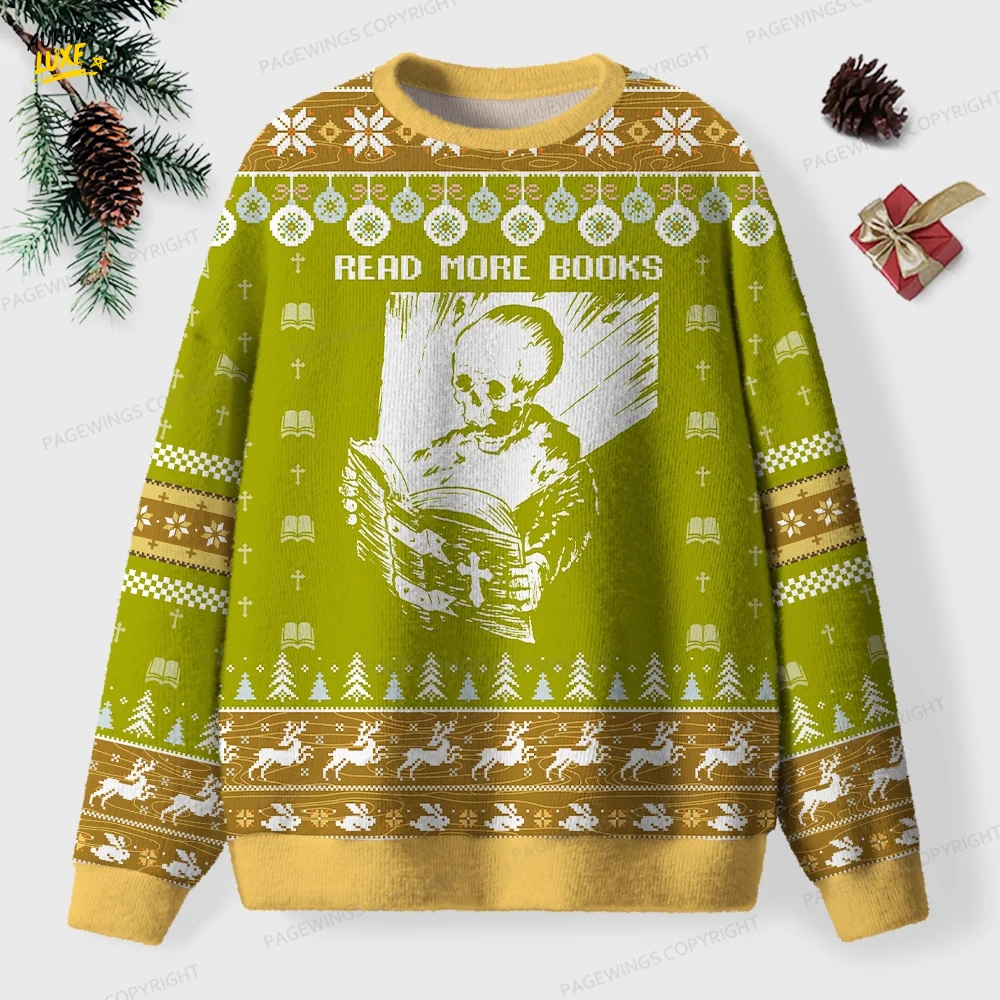 Read More Books Unisex Ugly Knit Christmas Sweater Read More Books Unisex Ugly Knit Christmas Sweater