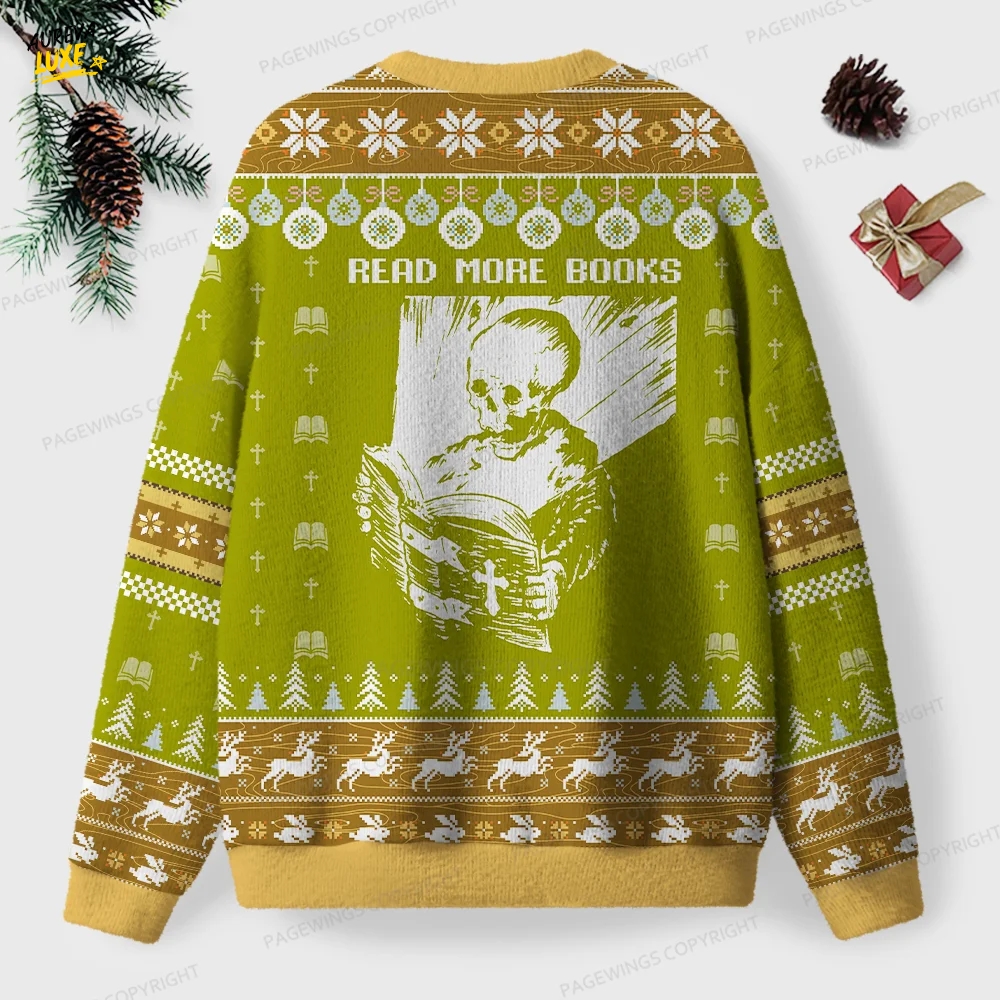 Read More Books Unisex Ugly Knit Christmas Sweater Read More Books Unisex Ugly Knit Christmas Sweater
