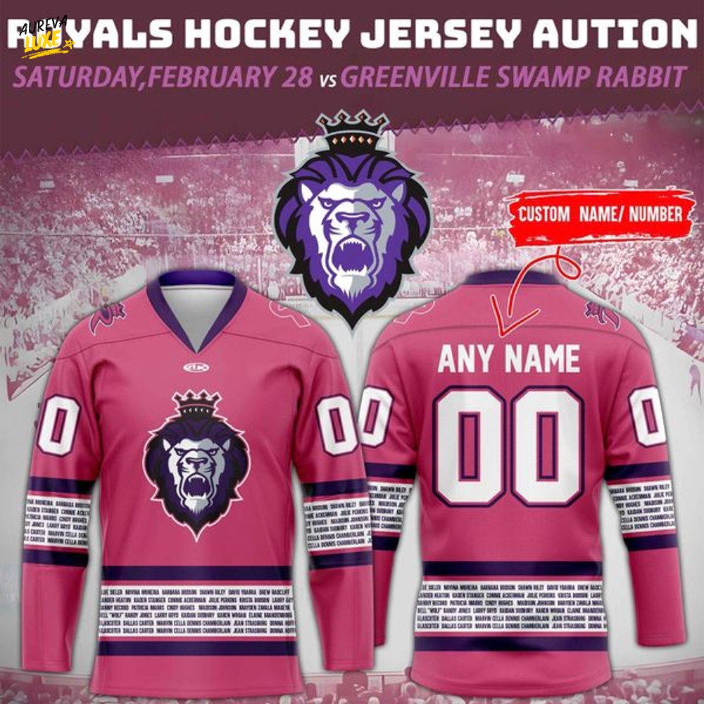Reading Royals 2025 Pink in the Rink Jersey Reading Royals 2025 Pink in the Rink Jersey