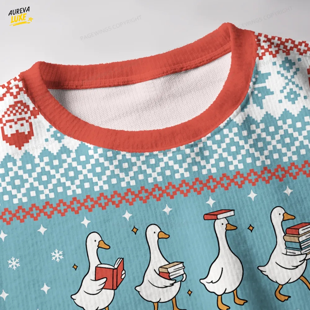 Silly Goose Book Club Unisex Ugly Knit Christmas Sweater Silly Goose Book Club Unisex Ugly Knit Christmas Sweater
