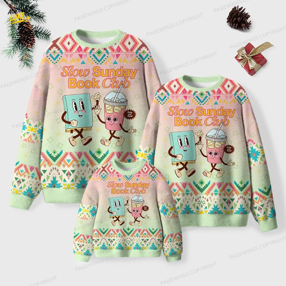 Slow Sunday Book Club Unisex Ugly Knit Christmas Sweater Slow Sunday Book Club Unisex Ugly Knit Christmas Sweater