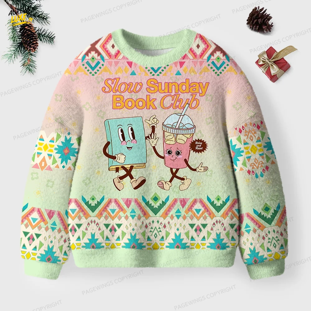 Slow Sunday Book Club Unisex Ugly Knit Christmas Sweater Slow Sunday Book Club Unisex Ugly Knit Christmas Sweater