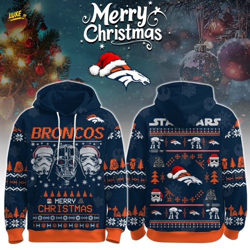 Unisex Broncos Merry Christmas The Force Edition Hoodie