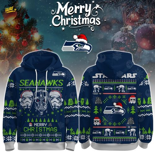 Unisex Seahawks Merry Christmas The Force Edition Hoodie