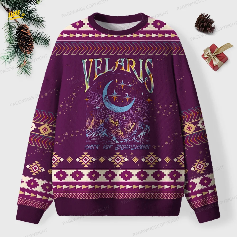 Velaris City Of Starlight Unisex Ugly Knit Christmas Sweater Velaris City Of Starlight Unisex Ugly Knit Christmas Sweater
