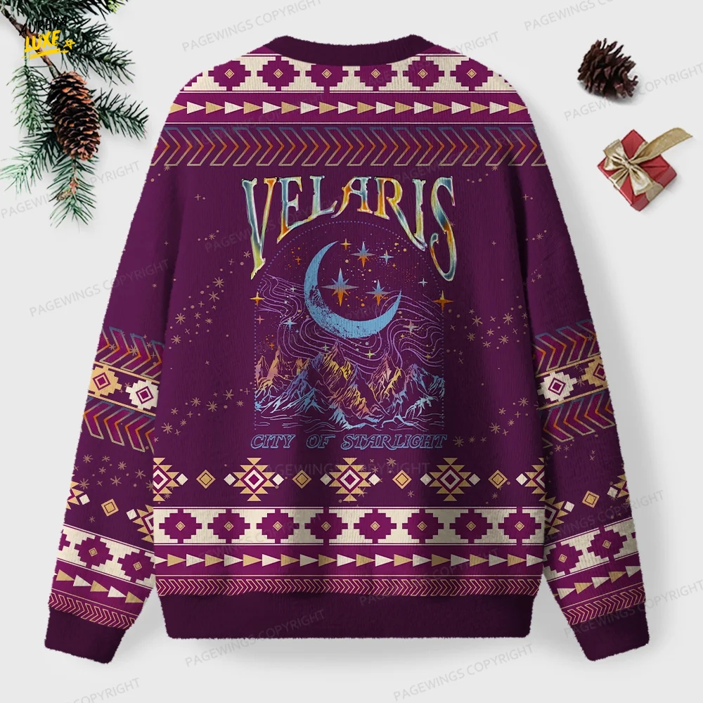 Velaris City Of Starlight Unisex Ugly Knit Christmas Sweater Velaris City Of Starlight Unisex Ugly Knit Christmas Sweater