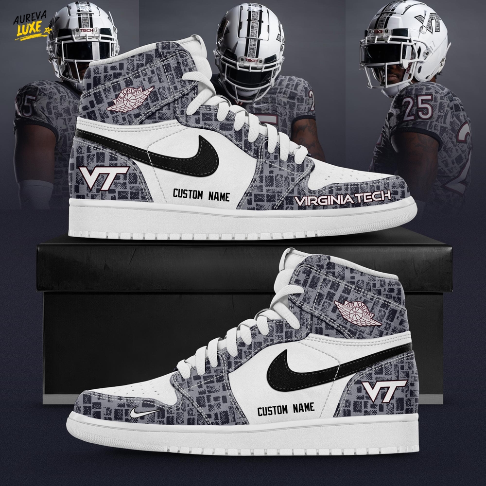 Virginia Tech Hokies 2025 Gray Camo Limited Edition AJ1 Sneakers Virginia Tech Hokies 2025 Gray Camo Limited Edition AJ1 Sneakers