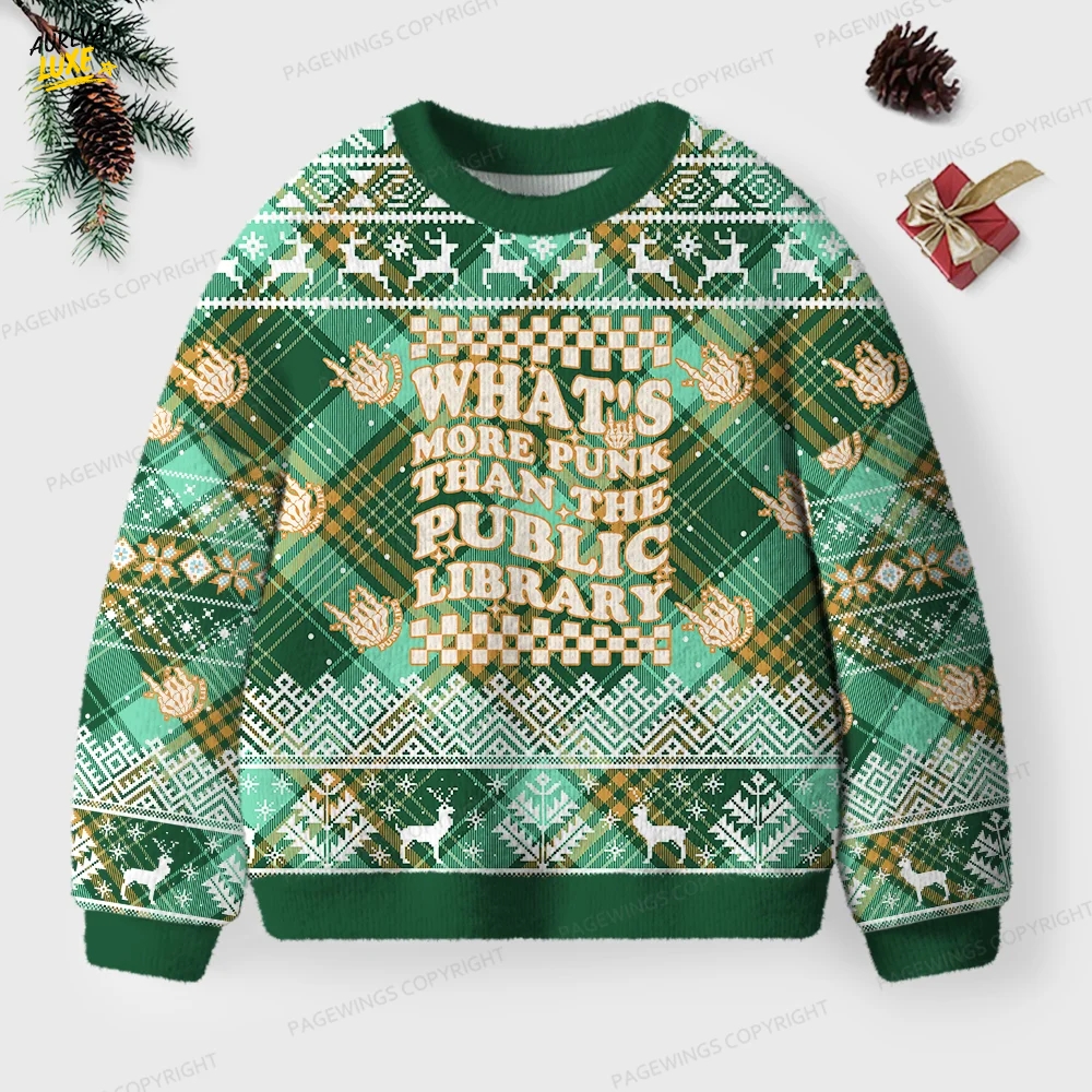 What’s More Punk Than The Public Library Unisex Ugly Knit Christmas Sweater What’s More Punk Than The Public Library Unisex Ugly Knit Christmas Sweater