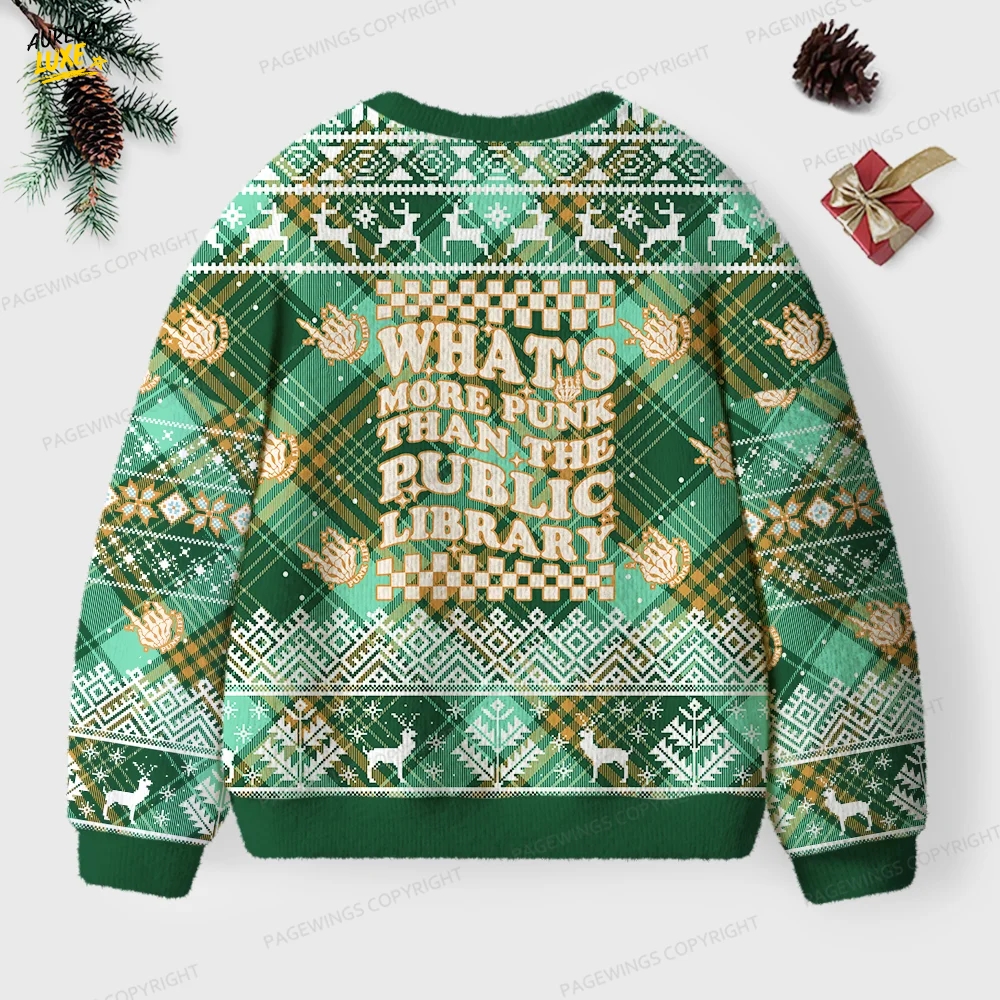 What’s More Punk Than The Public Library Unisex Ugly Knit Christmas Sweater What’s More Punk Than The Public Library Unisex Ugly Knit Christmas Sweater